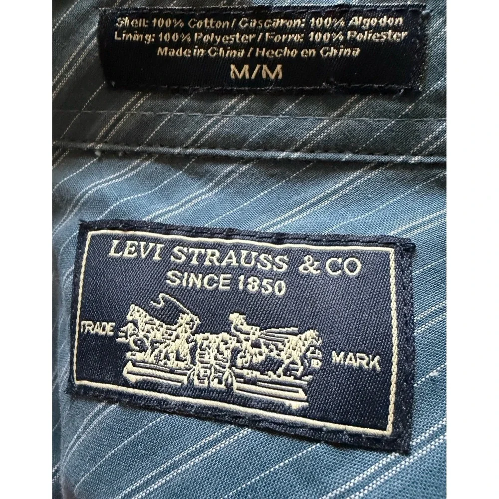 Levi's Shirt Jacket Overshirt Slate Blue Workwear Button Up Utility Men‎ M